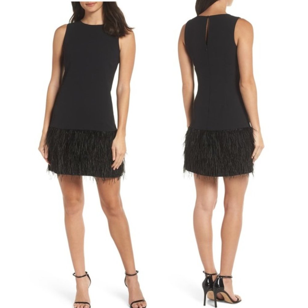 Sam Edelman Feather Hem Sheath Dress NWOT